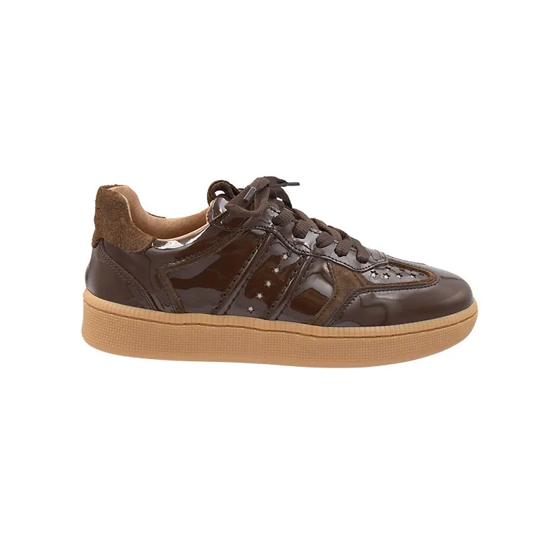 DWRS Mirabel verniz Bruin, sneaker voor dames