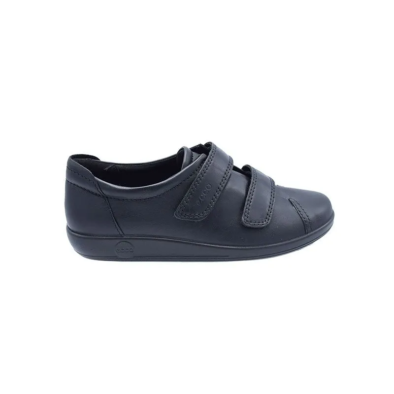 Ecco Soft Zwart, klittenbandschoen voor dames