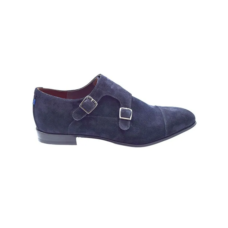 Floris Van Bommel 30015 G1/2 Blauw, gespschoen voor heren