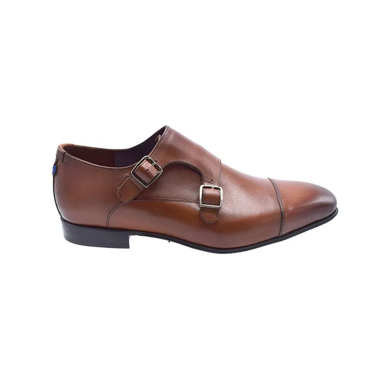 Floris Van Bommel 30015 G1/2 Cognac, gespschoen voor heren