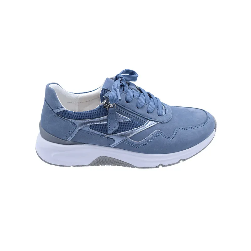 Gabor/ Rolling Soft 86.896 Blauw, sneaker voor dames