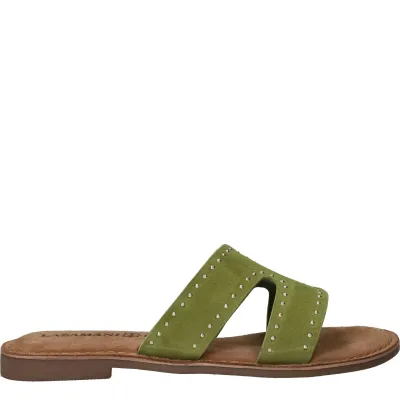 Lazamani Lina Small Studs Slippers Dames Groen