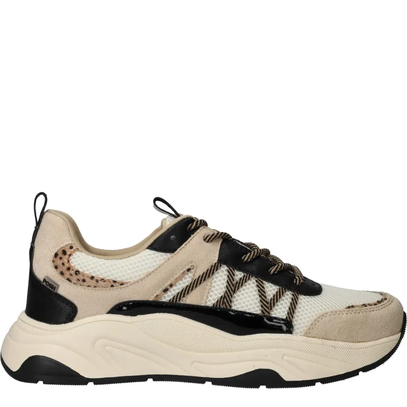 POSH By Poelman Sneakers Dames Beige, sneaker voor dames