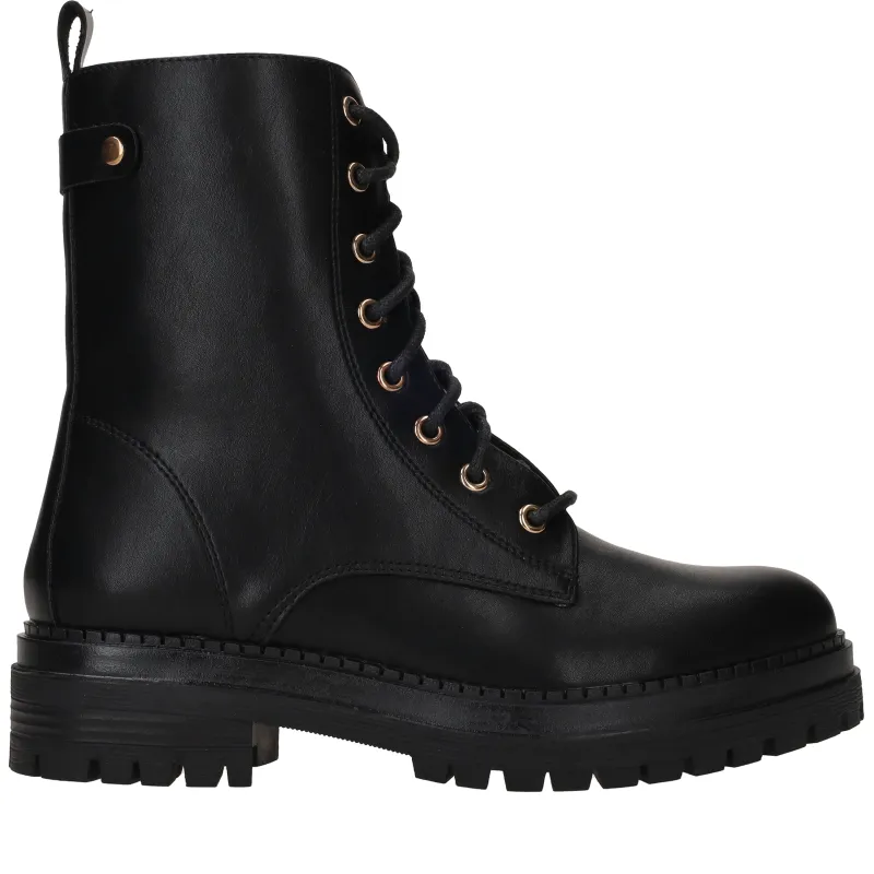 POSH By Poelman Veterboots Dames Zwart, veterboot voor dames