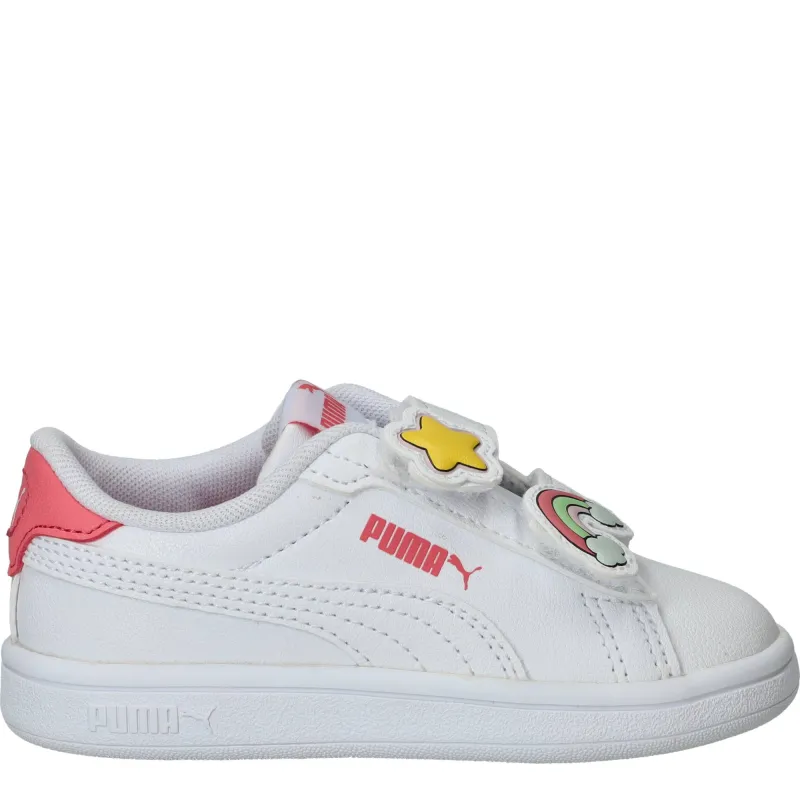 Puma Smash 3.0 Badges V Sneakers Meisjes Wit, sneaker voor meisjes