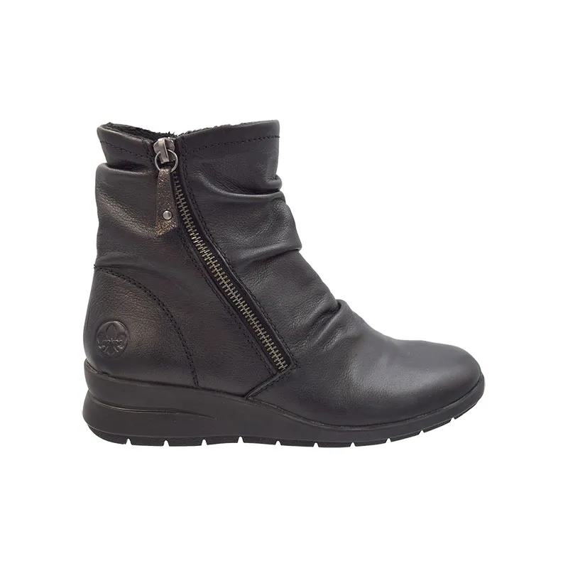 Rieker L4864 Zwart, enkellaars voor dames