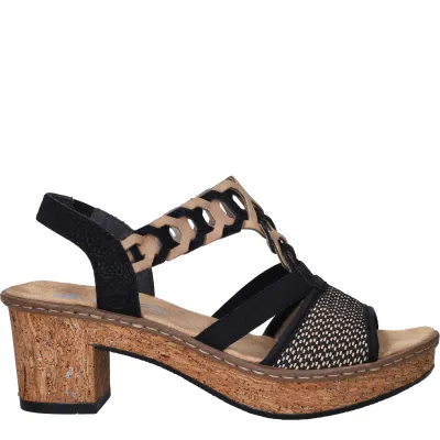 Rieker Sandalettes Dames Zwart