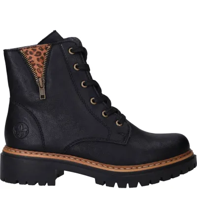 Rieker Veterschoenen Dames Zwart
