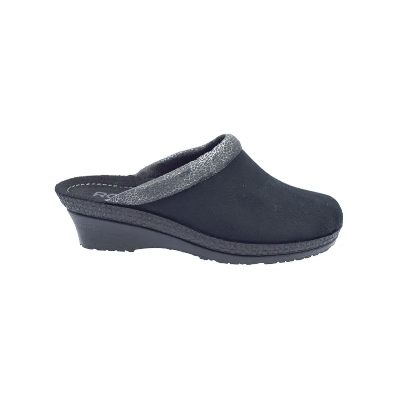 Rohde 2459 Zwart, slipper voor dames