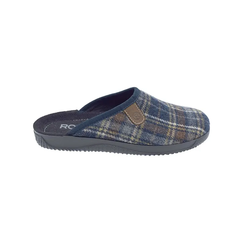 Rohde 2781 Blauw, slipper voor heren