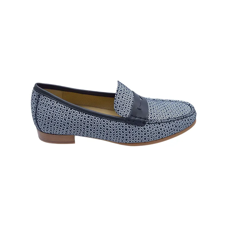 Sioux Rosikena blauw/wit, mocassin voor dames