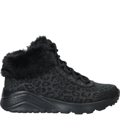 Skechers Uno Lite Veterboots Dames Zwart