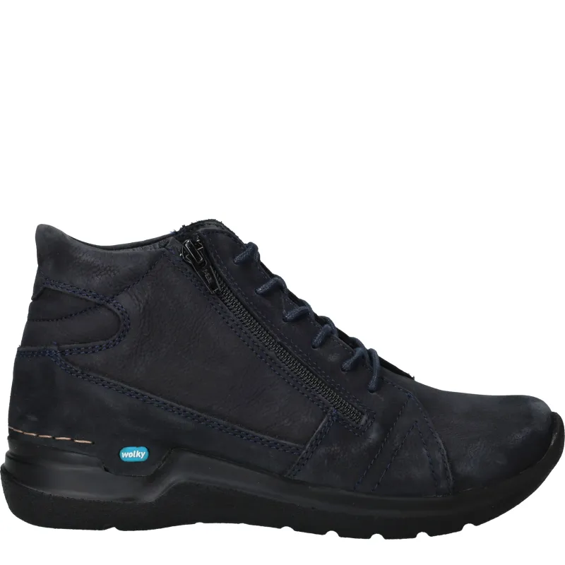 Wolky Why Antique Veterboots Blauw, veterboot voor unisex